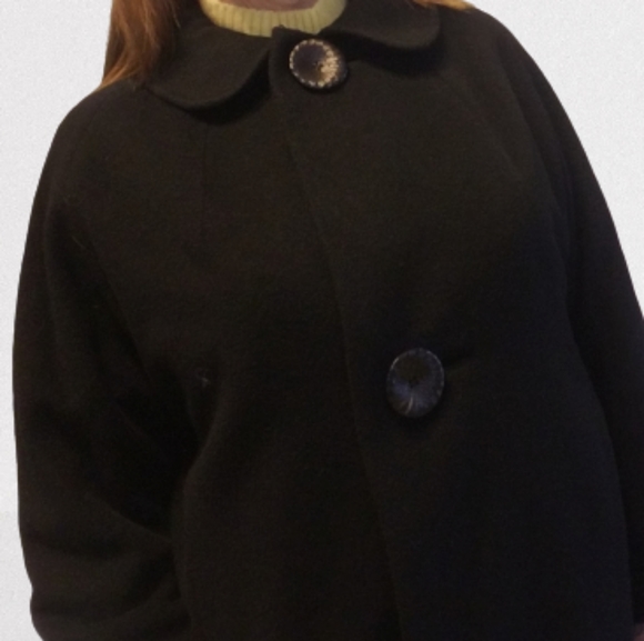 Cashmere Vintage Black Winter Coat - Picture 5 of 15